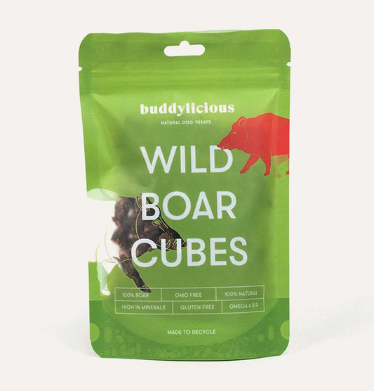 Buddylicious 100% Natural Wild Boar Cubes Dog Treats