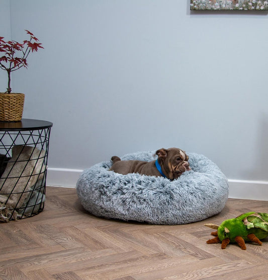 Super Soft Plush Donut Dog Bed – 50cm