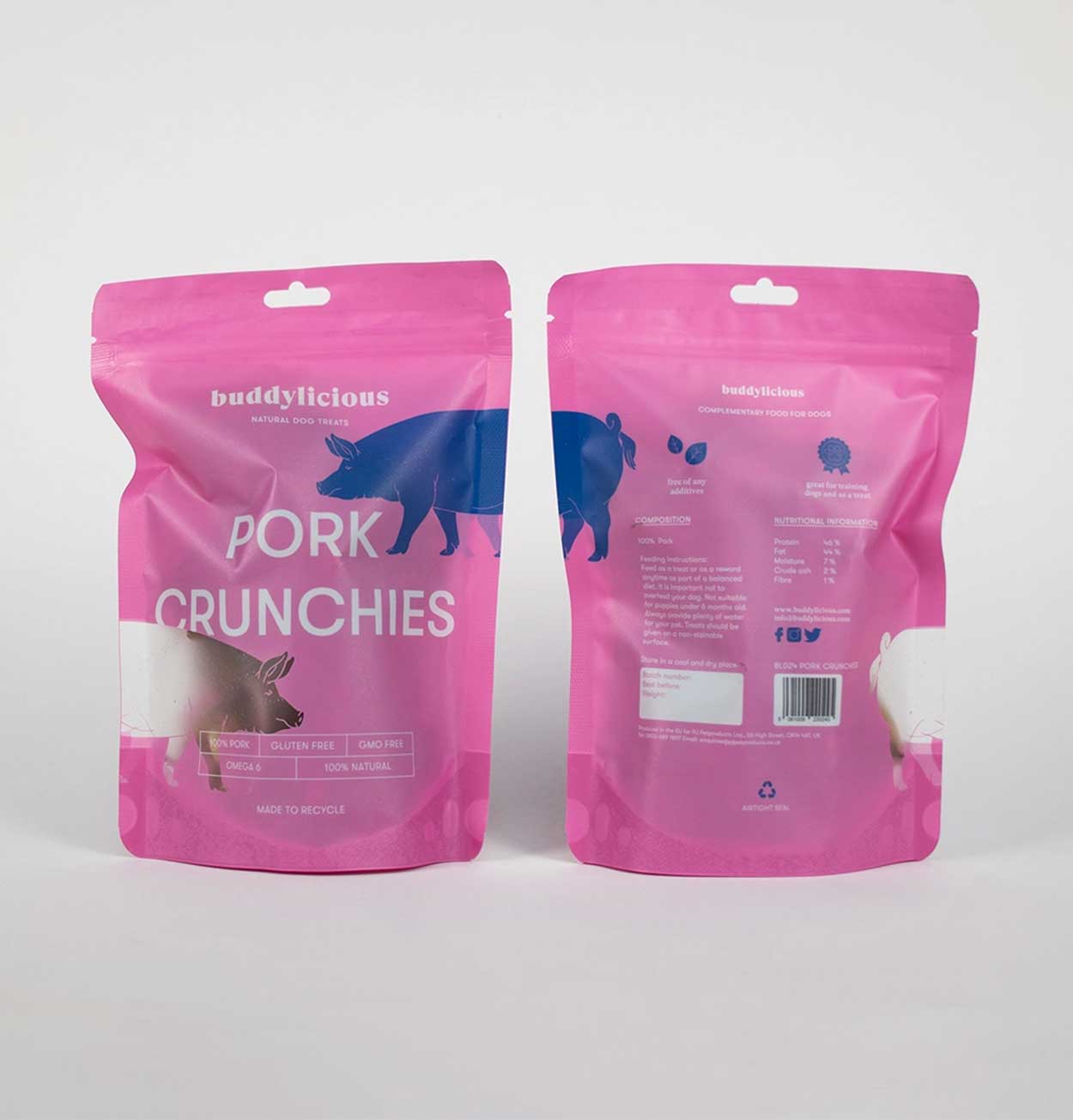 Buddylicious 100% Natural Pork Crunchies Dog Treats