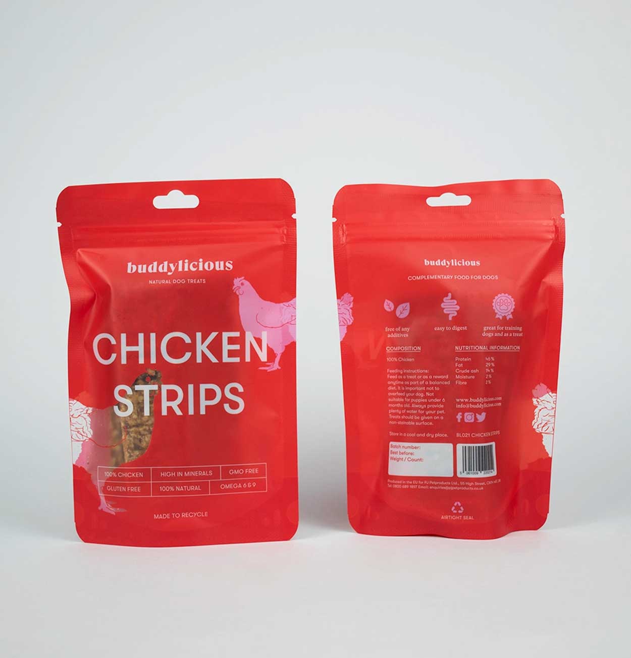 Buddylicious 100% Natural Chicken Strips Dog Treats