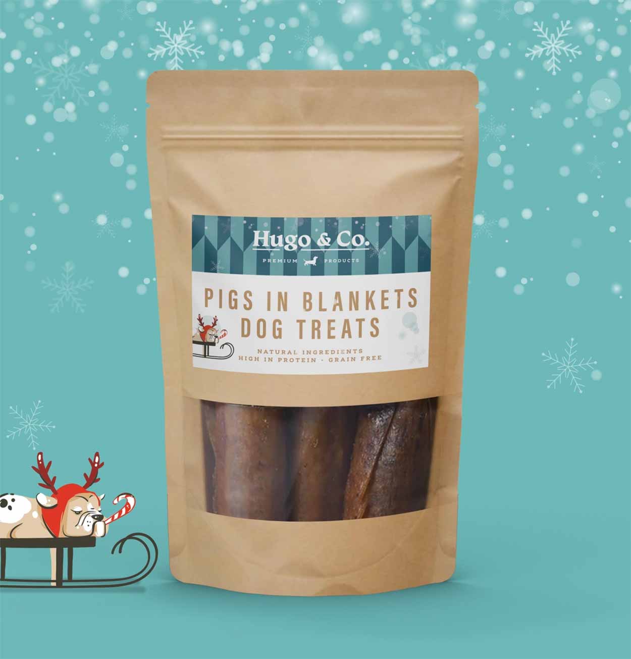 Hugo & Co Christmas Pigs in Blankets Dog Treats